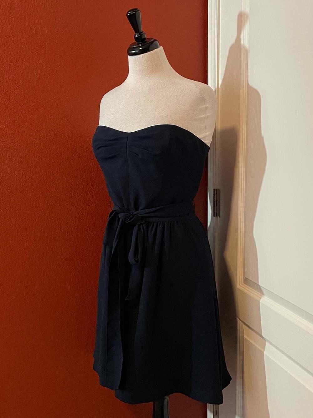 Badgley Mischka Women’s Sweetheart Strapless Tie Belt Cocktail Mini Prom Dress